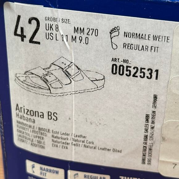 Birkenstock Arizona Oiled Leather Habana Sandals Size 42 US W11/M9 0052531 - Picture 11 of 11